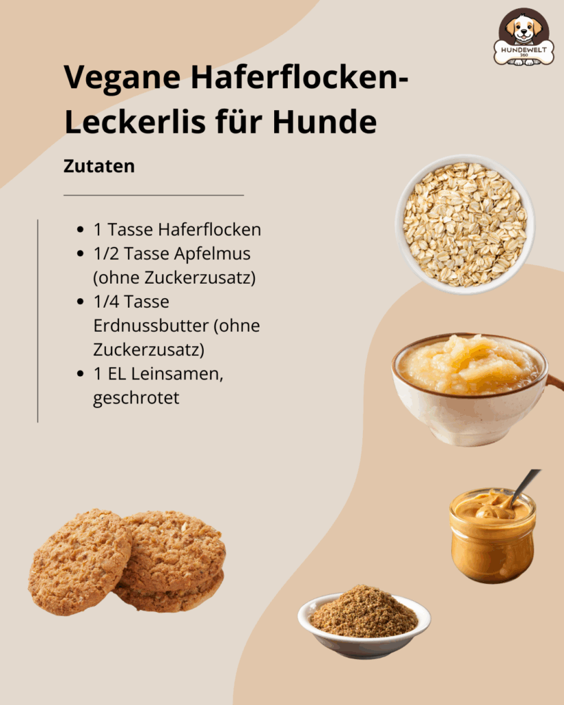 Vegane Haferflocken-Leckerlis Rezept für Hunde
