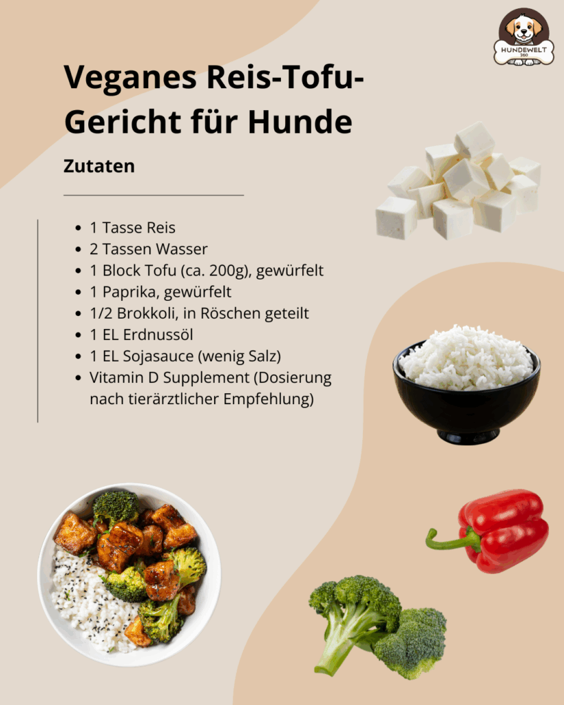 Veganes Reis-Tofu-Gericht Rezept für Hunde